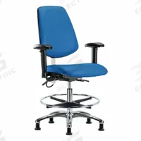 ESD Task Chair: Vinyl, Arms Included, Ht Range 21 1/2 in to 29 in, 18 1/2 in Seat Wd, 17 in Seat Dp (MPN BR-ESD-VMBCH-MB-CR-T0-A1-CF-EG-ESDBLU). Key specifications — Foot Support: Yes; Back Tilt Backward: 13.5°; Back Tilt Forward: 10.5°; Base Material: Aluminum; Brand: APPROVED VENDOR; Product Type: ESD Task Chair; ESD-Safe: ESD-Safe.