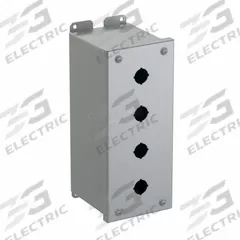 HAMMOND Push Button Enclosure: 22mm, 4 Holes, Carbon Steel, NEMA 12/13 (MPN 1437MD). Key specifications — Brand: HAMMOND; Environments & Applications: Indoor Dust & Water Droplets.