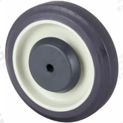 APPROVED VENDOR Caster Wheel: 5 in Wheel Dia., 1 1/4 in Wheel Wd, Rubber, 350 lb Load Rating - Nonmarking Rubber Tread on Plastic Core Wheels