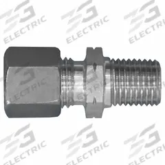 BRENNAN INDUSTRIES Compression Fitting Adapter: 8 mm OD x 1/2 in Pipe size, Compression x MNPT, Volz (MPN D2404-L08-08-SS). Key specifications — Series: Volz; Brand: BRENNAN INDUSTRIES.