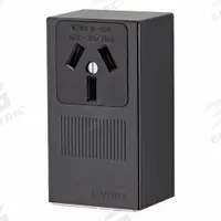 LEVITON Receptacle: Single, 10-50, Black, 125/250V AC, 50 A, 3 Pole / 3 Wire (MPN 5050-P00)