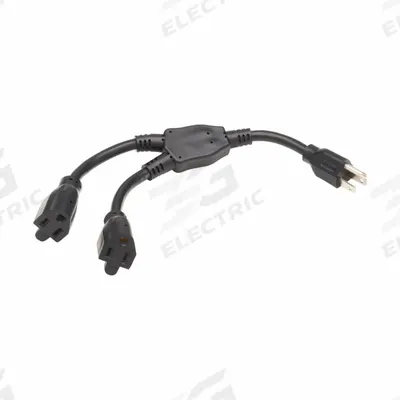 EATON TRIPP LITE Power Cord: 1 ft Lg, 3/14, 5-15P Plug, (2) 5-15R Receptacle, SJT, PVC - General Purpose Power Cords with Splitters