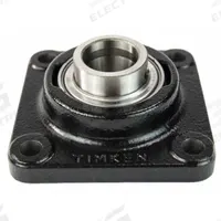 TIMKEN Flange Mount Bearing: Radial Ball, 1 3/16 in Bore, Cast Iron, Set Screws, 4 1/4 in Lg, Square (MPN YCJ 1-3/16 SGT). Key specifications — Bore Type: Cylindrical; Brand: TIMKEN; Lubricant Material: NLGI 2 Lithium Complex Grease; Mounting Bolt Size: 3/8 in; Split Housing: Not Split; System of Measurement: Inch.