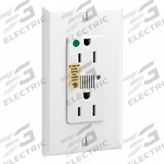 LEVITON Straight Blade Decora Duplex Receptacle: Hospital Grade, Duplex, 5-15R, White, 125V AC, 15 A (MPN 8280-W)