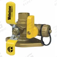 WEBSTONE Rotating Flanged Ball Valve w/Drain: 1 1/4 in, Brass, 600 psi Max. Op Pressure, Lever (MPN 51415HV). Key specifications — Brand: WEBSTONE; Handle Material: Steel; Includes: Nuts.