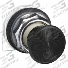 SCHNEIDER Mushroom Head Push Button: Black, 30 mm Mounting Size, Metallic, Momentary (MPN 9001KR24B). Key specifications — Brand: SCHNEIDER; Action: Momentary; Series: 9001K; Push Button Material Type: Metallic.