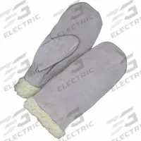 BDG Leather Mitts: Universal, Premium, Leather Palm Knit Glove, Cowhide, Wing Thumb, Gray, 1 PR (MPN 50-9-1549PL). Key specifications — Brand: BDG.