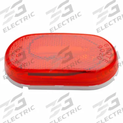 GROTE Clearance Marker Lamp: Clearance Light, Incandescent, Oval, Red, Screw - Clearance Lights