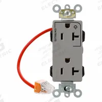 LEVITON Plugs and Receptacles: Duplex, 5-20, Gray, 125V AC, 20 A, 2 Pole / 3 Wire (MPN M1636-1CG)