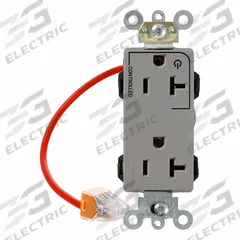 LEVITON Plugs and Receptacles: Duplex, 5-20, Gray, 125V AC, 20 A, 2 Pole / 3 Wire (MPN M1636-1CG)
