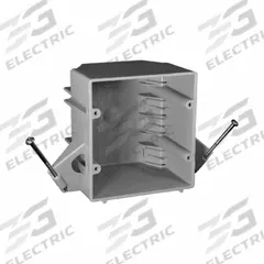 CANTEX Electrical Box: PVC, Nonmetallic Material & Nominal Size, Square, 2 Gangs, 3 1/16 in Box Dp (MPN EZ32DNR). Key specifications — Brand: CANTEX; Bracket Style: Without Bracket; Clamp Style: NMSC.