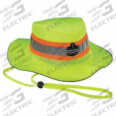CHILL-ITS BY ERGODYNE Ranger Hat: Lime, 2XL/3XL, Ranger Hat, Cooling, Polyester - Sun Hats