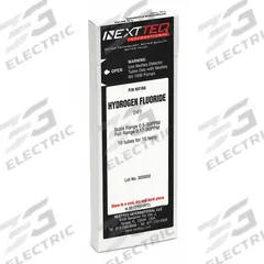 NEXTTEQ Detector Tube: NEXTEQ NX-1000, HF, Gas Detection Tube, Hydrogen Fluoride ( HF ), 10 PK (MPN NX166). Key specifications — attr914051: Hydrogen Fluoride; attr914053: 0.17 to 2 ppm/0.25 to 15 ppm/0.5 to 30 ppm.