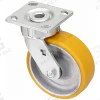 APPROVED VENDOR Plate Caster: Swivel, No Brake, Polyurethane, 8 in Wheel Dia., 2 in Wheel Wd, Slot (MPN P24S-UA080KP-14). Key specifications — attr1100118: APPROVED VENDOR; attr1172982: Swivel.