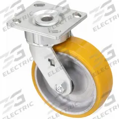 APPROVED VENDOR Plate Caster: Swivel, No Brake, Polyurethane, 8 in Wheel Dia., 2 in Wheel Wd, Slot (MPN P24S-UA080KP-14). Key specifications — attr1100118: APPROVED VENDOR; attr1172982: Swivel.