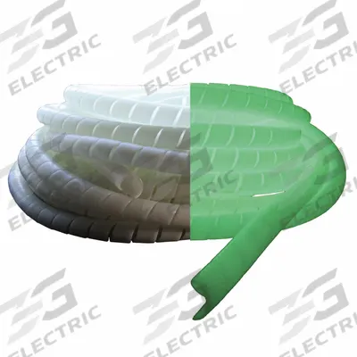 CAPLUGS NightGlow Spiral Wrap: 5 7/8 in Dia, 40 ft Lg, Off White, Polyethylene - Luminescent/Glow-in-the-Dark Spiral Hose Wraps