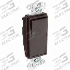 HUBBELL Wall Switch: Rocker Switch, Single Pole, Maintained, Brown, 120/277V AC, 15 A (MPN DS115). Key specifications — Illuminated: No; Voltage Rating: 120/277V AC.
