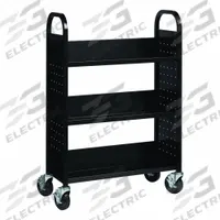 HIRSH Book Cart: 46 1/4 in Overall Ht, 30 3/4 in Overall Wd, 13 in Overall Dp, Single-Sided Sides (MPN 21789). Key specifications — attr1036848: Steel; attr1036852: (4) Lockable.