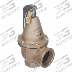 WATTS Pressure Relief Valve: FNPTF x FNPTF, 1 1/2 in x 2 in, Iron, 75 psi Max. Op Pressure (MPN F383742). Key specifications — Brand: WATTS.
