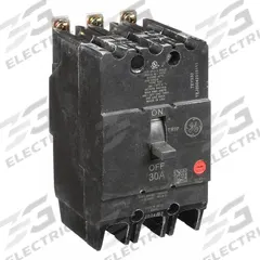 GE Molded Case Circuit Breaker: 30 A Amps, 14kA at 277/480V AC, Fixed, Lug, ABC (MPN TEY330). Key specifications — Series: TEY; Max. AIR Rating: 14kA at 277/480V AC; Instantaneous Trip: Fixed; Terminal Connection: Lug; Phase Connection: ABC.