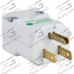 HUBBELL Straight Blade Plug: Hospital Grade, 5-15P, 125V AC, 15 A, 2 Pole, 3 Blade, White (MPN HBL8115V)