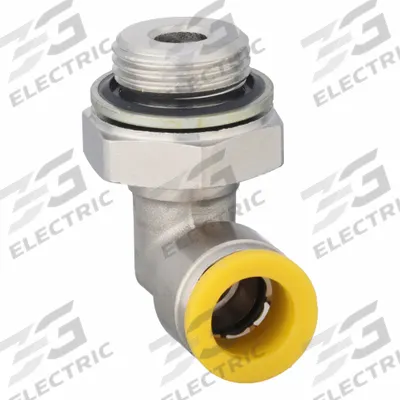 PARKER Push-Fit Elbow Fitting: 12 mm OD x 1/2 mm Pipe Size, Push-to-Connect x BSPP - Nickel-Plated Brass Tube Fittings