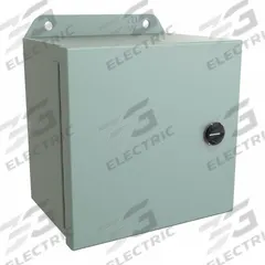 HAMMOND Electrical Enclosure: Steel, 6 in x 6 in x 4 in, NEMA 12/13/3R/4, w/Panel, Solid Cover (MPN EJ664). Key specifications — Closure Method: Latches; Brand: HAMMOND; Knockouts: Not Included.