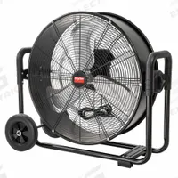 DAYTON Portable Fan: 24 in Blade Dia, 120V AC, Mobile, 1/8 hp, Direct Drive, Steel (MPN 855DZ7). Key specifications — Mobility: Mobile; Standards: cUL; Voltage: 120V AC; Brand: DAYTON.