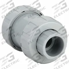 HAYWARD Check Valve: Ball, Inline Valve Body, CPVC, 1 in Pipe Size, True Union Socket/NPT, Std, EPDM (MPN TC20100STE). Key specifications — Ball Material: CPVC; Brand: HAYWARD.