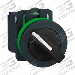 SCHNEIDER Selector Switch: 30 mm Panel Mounting Size, 2 Positions, Short Lever, 1NO/1NC (MPN XB5FD25). Key specifications — AC Contact Rating: 1.2 A @ 600 V; Action: Maintained/Maintained; Cam: No Cam Included; DC Contact Rating: 0.27 A @ 250 V; Hazardous Location Specification: Not Rated; Operator Head Material: Plastic; Operator Head Type: Short-Handled Knob; Operator Illumination: Non-Illuminated.