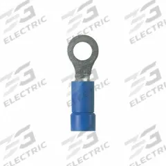 PANDUIT StrongHold(TM) EV14-6RB-Q Ring Terminal: Blue, Vinyl Insulation, #6 Stud Size, 600 V. Key specifications — attr1308027: PANDUIT; attr1356513: EV14; attr1356587: Funnel Entry.