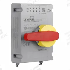 LEVITON Disconnect Switch: Non-Fusible, 30 A, 600V AC, Non-Metallic, Indoor/Outdoor (MPN LDS30-RCS). Key specifications — attr867131: LEVITON.