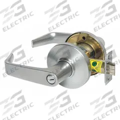 STANLEY SECURITY SOLUTIONS Door Lockset: Privacy Lever Locksets, Chrome, ADA Compliant, LFIC (MPN 9K30L15DS3626). Key specifications — Ligature Resistance: Not Ligature-Resistant; Brand: STANLEY SECURITY SOLUTIONS; Lockset Function ANSI Code: F76; Visual Indicator Message: No Message; Lockset Style: Contour Angle Return; ADA Compliant: Yes; Finish: Satin Chromium-Plated : Zinc Alloy.