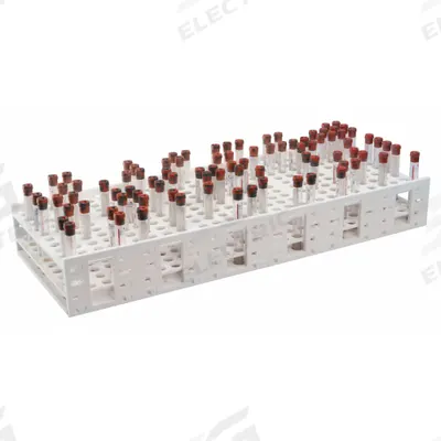 HEATHROW SCIENTIFIC Tube Rack: 10 1/2 in Overall Wd, 3 1/2 in Overall Ht, 26 1/2 in Overall Lg - Lab Storage Racks