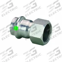 VIEGA PROPRESS Crimp Adapter Fitting: 3/4 in CTS x 3/4 in Pipe Size, Straight, Press-fit x FNPT (MPN 80090). Key specifications — Brand: VIEGA PROPRESS.