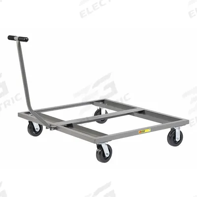 LITTLE GIANT Pallet Dolly: 3,600 lb, Gray, (2) Rigid/(2) Swivel - Open-Deck Steel Pallet Dollies with Handle