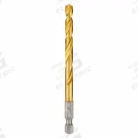 MILWAUKEE Hex Shank Drill Bit: 1/4", 135° Split Point, TiN-Coated HSS, Impact Rated (MPN 48-89-4613). Key specifications — attr1234973: Impact Rated; attr1234966: MILWAUKEE; attr1234978: 0.2500.