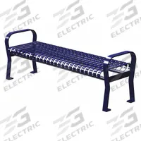 THOMAS STEELE Outdoor Bench: Carnival, 72 in Overall Lg, 18 in Overall Ht, Blue, Blue, Slat Surface (MPN CRF-6-VS-MBL). Key specifications — Manufacturer Part Number: CRF-6-VS-MBL; Brand: THOMAS STEELE; Frame Color: Blue; Product Type: Outdoor Bench; Seat Color: Blue; Series: Carnival.