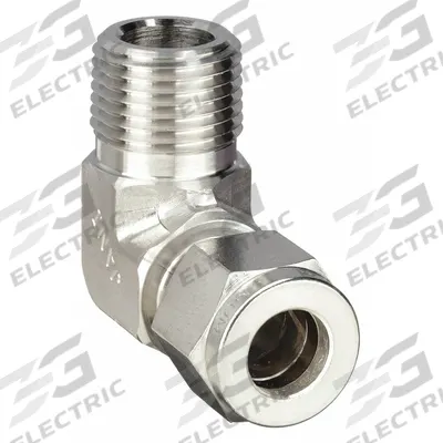 PARKER Compression Fitting Elbow: 1/4 in OD x 1/4 in Pipe Fitting Size - Double-Ferrule Stainless Steel Fittings
