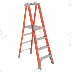 LOUISVILLE LADDER Platform Stepladder: 4 ft Ladder Size, Fiberglass, 300 lb Load Capacity, 26 lb Wt (MPN FXP1704). Key specifications — Brand: LOUISVILLE LADDER; Included Features: Impact-Resistant Bracing.