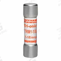 MERSEN Fuse: TRM Series, Midget, Time-Delay, 1.125 A, 250 V AC, 13/32 in x 1 1/2 in, Non-Indicating (MPN TRM1-1/8). Key specifications — Series: TRM; Brand: MERSEN.