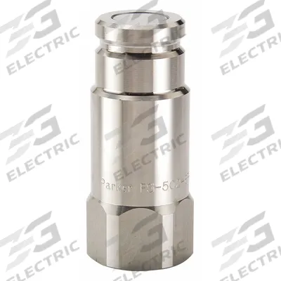 PARKER Hydraulic Quick Connect Hose Coupling: 1/2 in Coupling Size, 316 Stainless Steel - Parker FET Series Hydraulic Quick-Connect Coupling Plugs