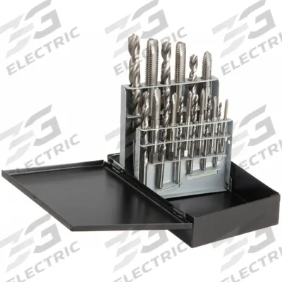 APPROVED VENDOR Drill Bit and Tap Set: 18 Pc - Drill Bit & Spiral-Point Tap Sets