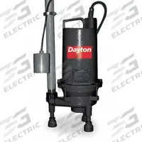 DAYTON Grinder Pump: Single Phase, 2 hp, 240V AC, 56 gpm @ 10' of Head, 1 1/4 in FNPT, 15 A Current (MPN 3BB97). Key specifications — Rated Voltage: 240V AC; Brand: DAYTON; Switch: Piggyback Tether Float.