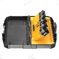 DEWALT Hole Saw Kit: 5 Pieces, 1/2 in Max. Cutting Dp, Bi-Metal, 6/7 Teeth per Inch (MPN D1800IR5). Key specifications — attr1098178: 6/7; attr1098172: DEWALT.