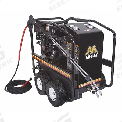 MI-T-M Gas-Powered Pressure Washer: Heavy Duty, Cart, 3,500 psi, 3.3 gpm - Hot Water Pressure Washers