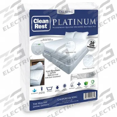 CLEANREST Mattress/Box Spring Protector: California King, White, Waterproof, Zipper Grip - Mattress Encasements