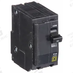 SQUARE D Miniature Circuit Breaker: 30 A, 120/240V AC, Single Phase, 10kA at 120/240V AC, 2 Poles (MPN QO230HID). Key specifications — Phase: Single; Amps: 30 A; AC Voltage Rating: 120/240V AC; Max. AIR Rating: 10kA at 120/240V AC; For Use With: QO Load Centers and NQ Panelboards; Brand: SQUARE D.