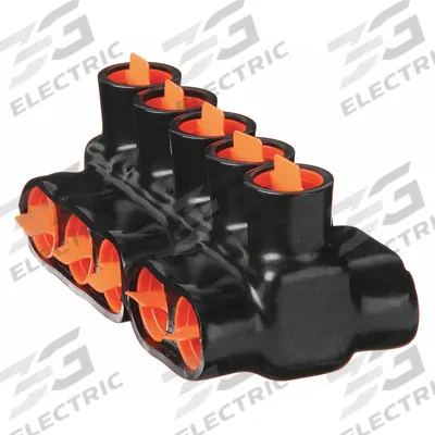 BLACKBURN Multitap Connector: 5 Port, Double-Sided Entry, 10 AWG – 250 kcmil Wire Size - Dry-Location Double-Sided Entry Multitap Connectors