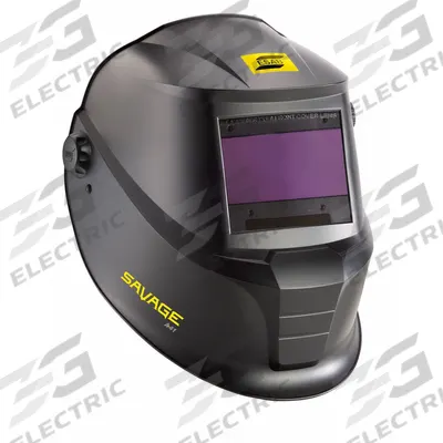 ESAB Welding Helmet: Auto-Darkening, 4 Arc Sensors, Black, Savage, W8-13, 3.93 in x 1.96 in - Auto-Darkening Welding Helmets - Solid Color